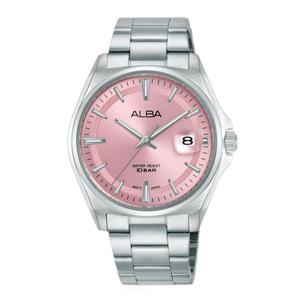 Alba Active AS9V97X1 Pink Dial Stainless Steel Strap