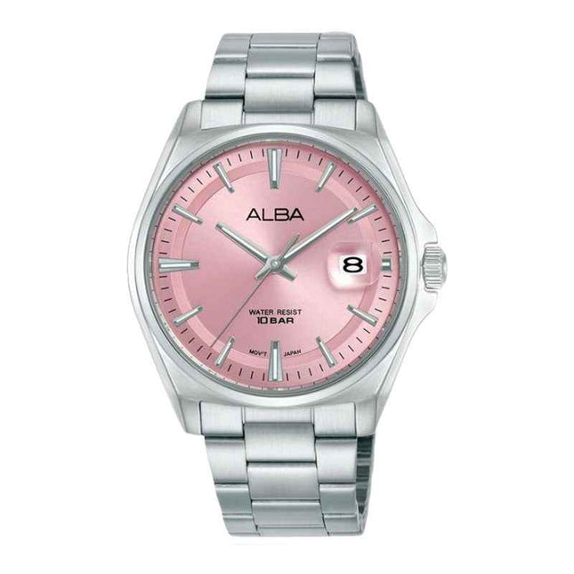 Alba Active AS9V97X1 Pink Dial Stainless Steel Strap