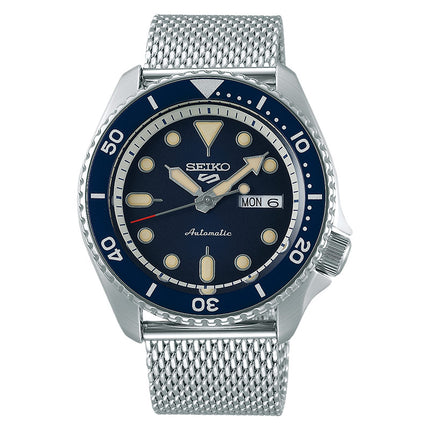 Seiko 5 Sports SRPD71K1 SKX Sports Style Automatic Blue Dial Silver Mesh Strap