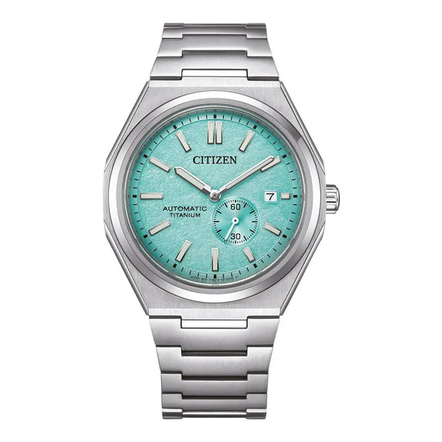 Citizen Mechanical NJ0180-80M Zenshin Super Titanium Small Seconds Baby Blue Dial Titanium Strap