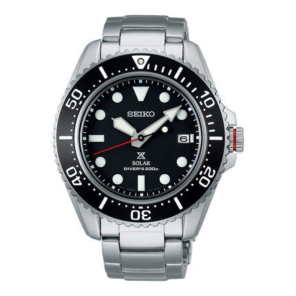 Seiko Prospex SNE589P1 Solar Divers 200M Black Dial Stainless Steel Strap