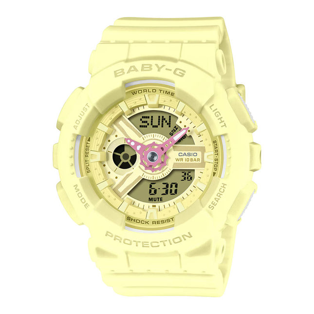 Casio Baby-G BA-110AH-9ADR Digital Analog Yellow Dial Yellow Resin Band