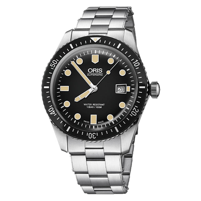 Oris Divers Sixty-Five 01-733-7720-4054-07-8-21-18 Black Dial Stainless Steel Strap
