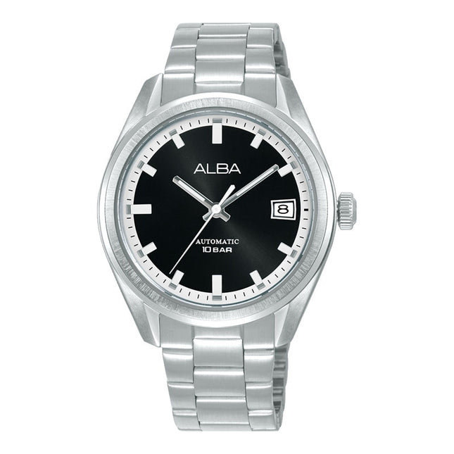 Alba Mechanical AU4095X1 Men Automatic Black Dial Stainless Steel Strap