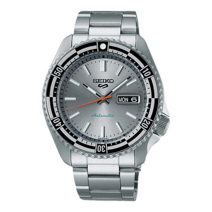 Seiko 5 Sports SRPK09K1 SKX Sports Style Rally Driver Silver Dial St. Steel Strap Special Edition