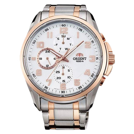 Orient FUY05001W Men Silver Dial Dual Tone Stainless Steel Strap