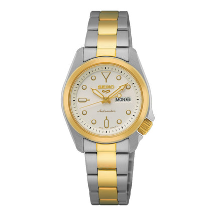 Seiko 5 Sports SRE004K1 SKX Sports Style Automatic White Dial Dual Tone Stainless Steel Strap