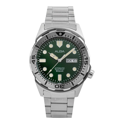 Alba Mechanical AL4371X1 Men Green Dial Stainless Steel Strap