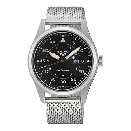 Seiko 5 Sports Flieger SRPH23K1 Flieger Field Suits Style Automatic Black Dial Mesh Strap