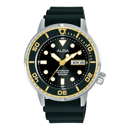 Alba Mechanical AL4250X1 Automatic Man Black Dial Black Rubber Strap
