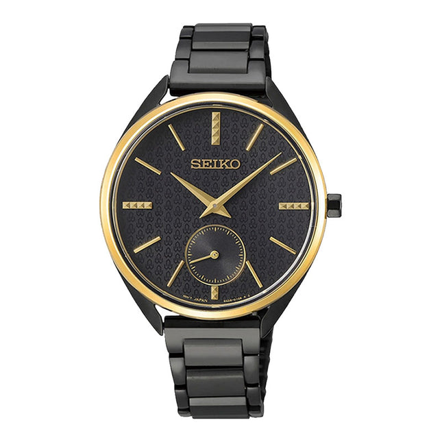 Seiko Ladies SRKZ49P1 Black Dial Black Stainless Steel Strap