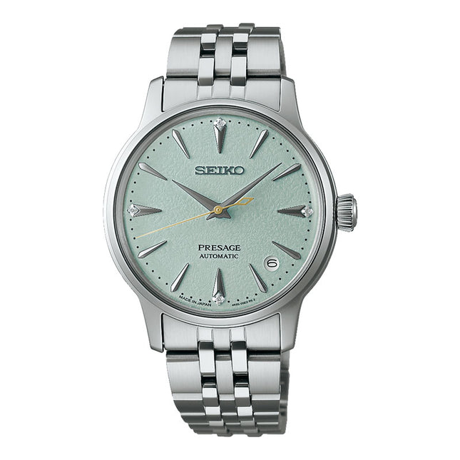 Seiko Presage SRPL63J1 Frozen Mojito Diamond Cocktail Green Dial Stainless Steel Strap