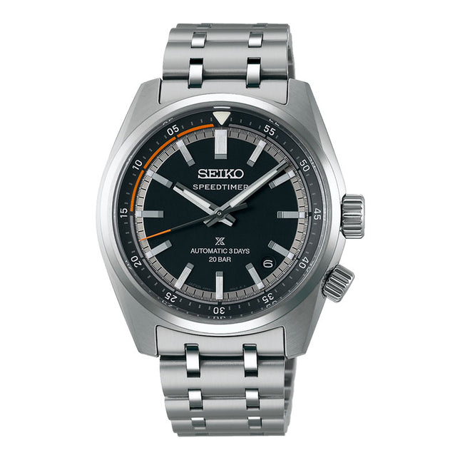 Seiko Prospex SPB515J1 Speedtimer 6R Compact Countdown In Black-Grey Contras Stainless Steel Strap