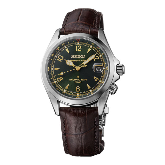 Seiko Prospex SPB507J1 Alpinist Automatic Summit Green Dial Brown Leather Strap