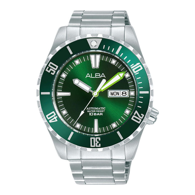 Alba Mechanical AL4699X1 Automatic Men Green Dial Stainless Steel Strap