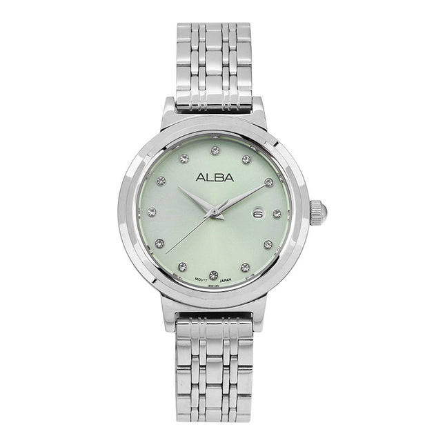 Alba AH7EA7X1 Ladies Green Dial Stainless Steel Strap