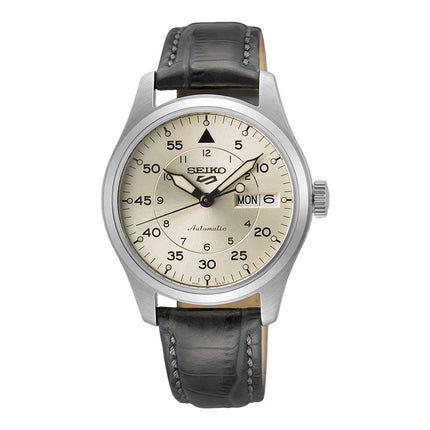 Seiko 5 Sports SRPJ87K1 Champagne Flieger Suits Style Calfskin Leather Strap