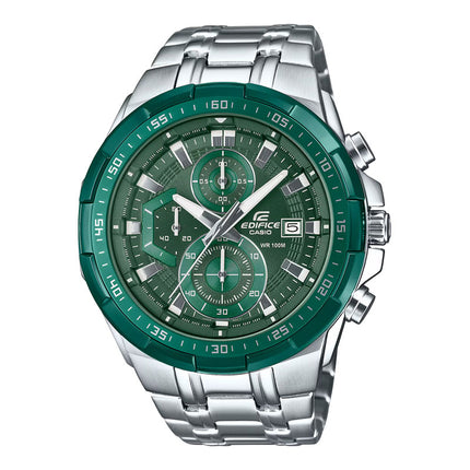 Casio Edifice EFR-539DE-3AVUDF Chronograph Men Green Dial Stainless Steel Band