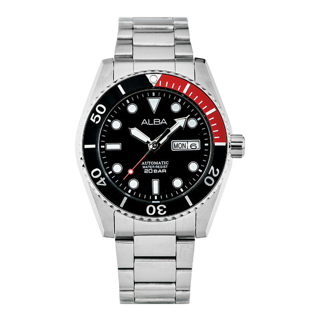 Alba Mechanical AL4293X1 Automatic Men Black Dial Stainless Steel Strap