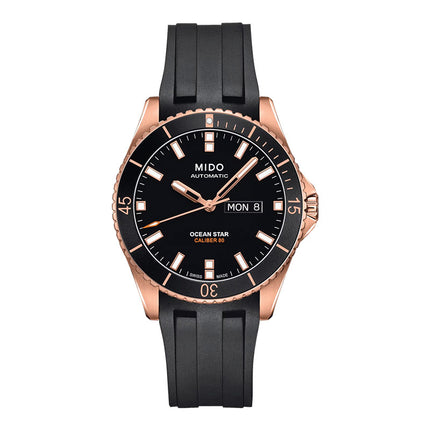 MIDO Ocean Star M026.430.37.051.00 Caliber 80 Automatic Black Dial Black Rubber Strap