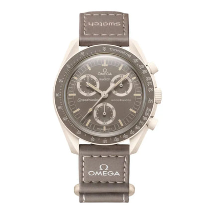 Swatch X Omega Bioceramic Moonswatch SO33T103 Mission On Earth Dessert Speedmaster Velcro Strap