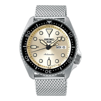 Seiko 5 Sports SRPE75K1 Suits Style Champagne Dial Stainless Steel Strap