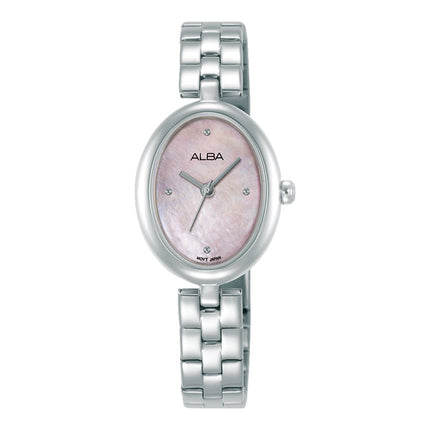 Alba Fashion AH8925X1 Ladies Analog Light Pink Mother of Pearl Dial Stainless Steel Strap