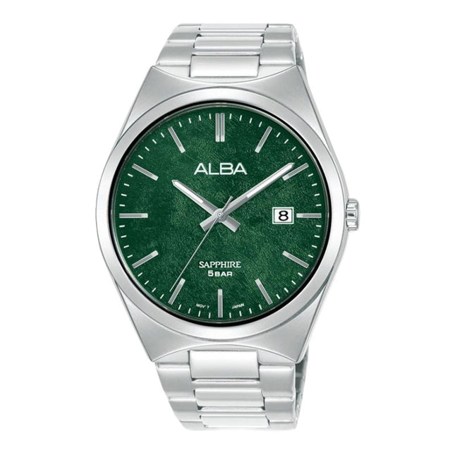 Alba Prestige AS9V81X1 Men Sapphire Green Dial Stainless Steel Strap