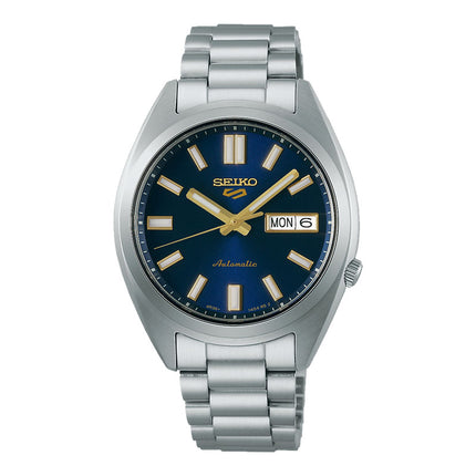 Seiko 5 Sport SRPL55K1 SNXS Vintage Gold Collection In Blazer Blue Stainless Steel Strap
