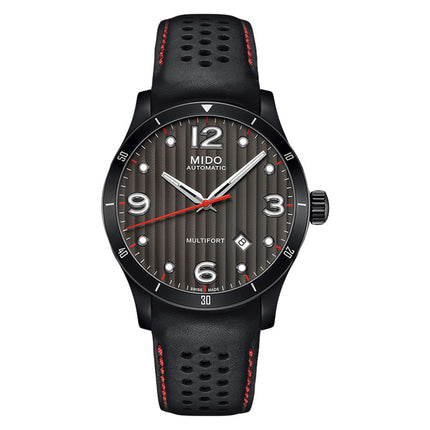 MIDO Multifort M025.407.36.061.00 Automatic Grey Dial Black Leather Strap