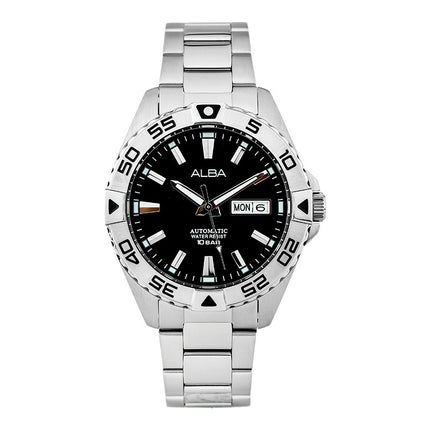 Alba Mechanical AL4389X1 Men Black Dial Stainless Steel Strap