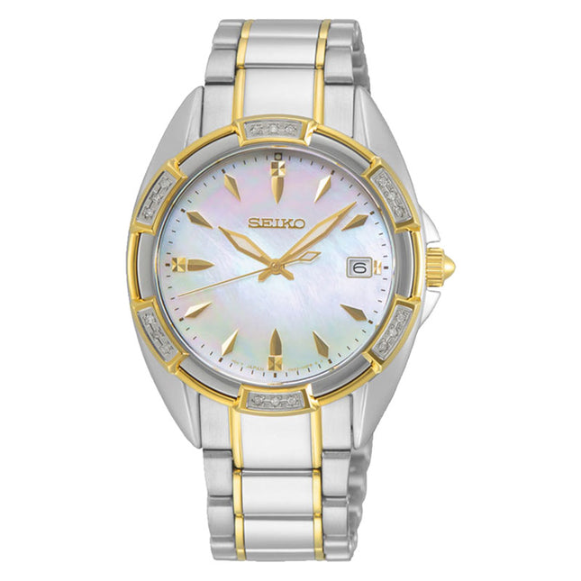 Seiko Classic SKK880P1 Diamond Mother Of Pearl Dial Dual Tone Stainless Steel Strap