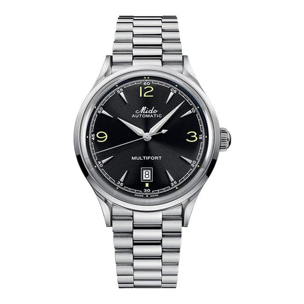 MIDO Multifort Powerwind M040.407.11.057.00 Black Dial Stainless Steel Strap