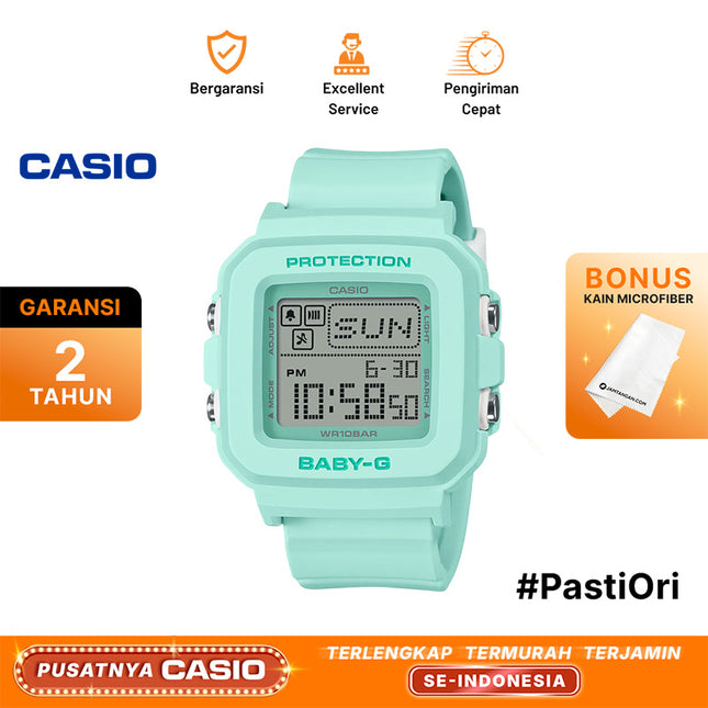 Casio Baby-G BGD-10-3DR Ladies Digital Dial Light Green Resin Band