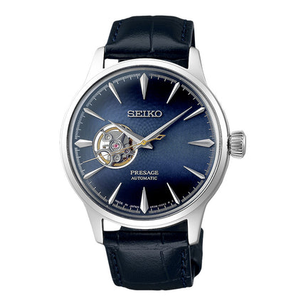Seiko Presage SSA405J1 Cocktail Time Blue Moon Open Heart Dial Blue Leather Strap