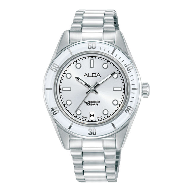 Alba Active AG8Q65X1 Ladies Analog Silver Dial Stainless Steel Strap