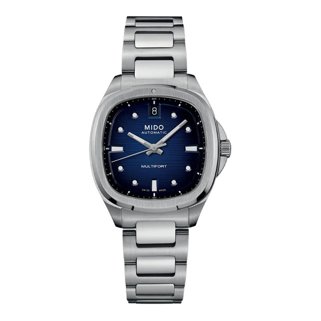 MIDO Multifort TV 35 M049.307.11.041.00 Men Automatic Blue Dial Stainless Steel Strap