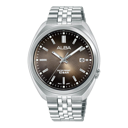 Alba Active AS9W39X1 Men Cream Gradation Dial Stainless Steel Strap