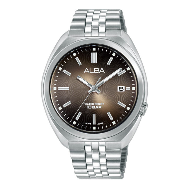 Alba Active AS9W39X1 Men Cream Gradation Dial Stainless Steel Strap