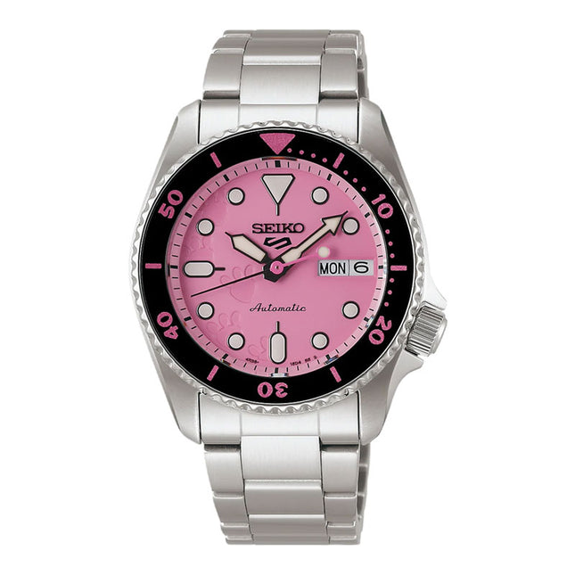 Seiko 5 Sports x Pink Panther SRPM07K1 Pink Dial Stainless Strap Limited Edition + Extra Strap