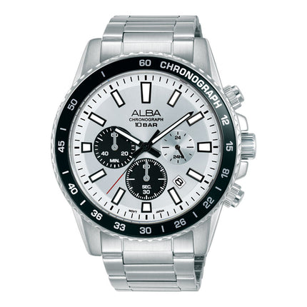 Alba Active AT3L19X1 Men Chronograph Silver Dial Stainless Steel Strap