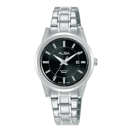 Alba AH7EP9X1 Ladies Black Dial Stainless Steel Strap