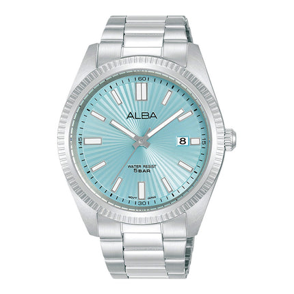 Alba Prestige AS9S71X1 Men Light Blue Patterned Dial Stainless Steel Strap