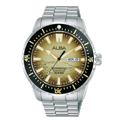 Alba Mechanical AL4733X1 Automatic Men Light Champagne Gradation Dial Stainless Steel Strap