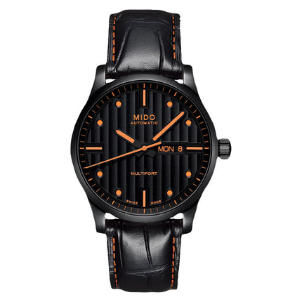 MIDO Multifort M005.430.36.051.80 Automatic Black Dial Black Leather Strap