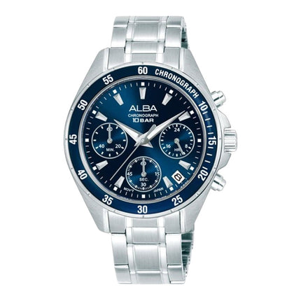 Alba Active AT3K91X1 Ladies Chronograph Blue Dial Stainless Steel Strap