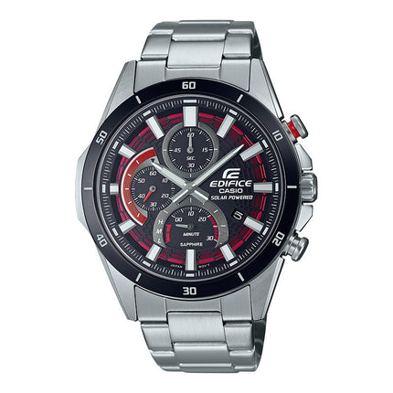 Casio Edifice EFS-S610DB-1AVUDF Chronograph Slim Red Line Black Dial Stainless Steel Band