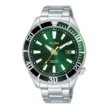Alba Active AG8K29X1 Men Dark Green Dial Stainless Steel Strap
