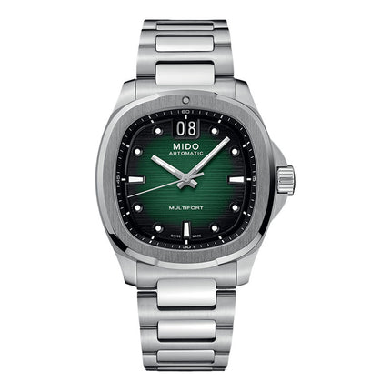MIDO Multifort TV Big Date M049.526.11.091.00 Green Gradient Dial Stainless Steel Strap
