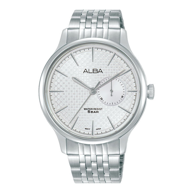 Alba Prestige A5B011X1 Men Silver White Dial Stainless Steel Strap